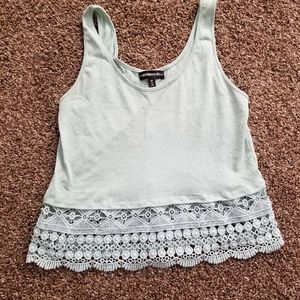 Mint colored crop top